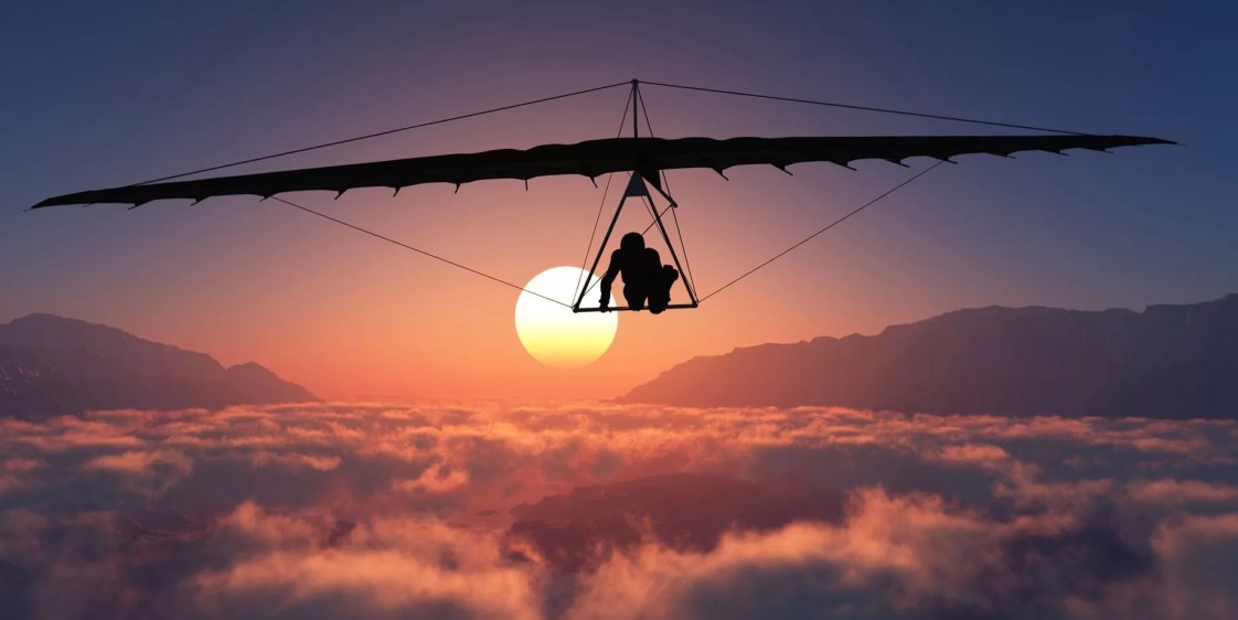 Полет на дельтаплане: захватывающее видео